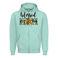 Seafoam blessed mom Zipper Hoodie - JahusDesignShop