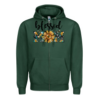 Sports Green blessed mom Zipper Hoodie - JahusDesignShop