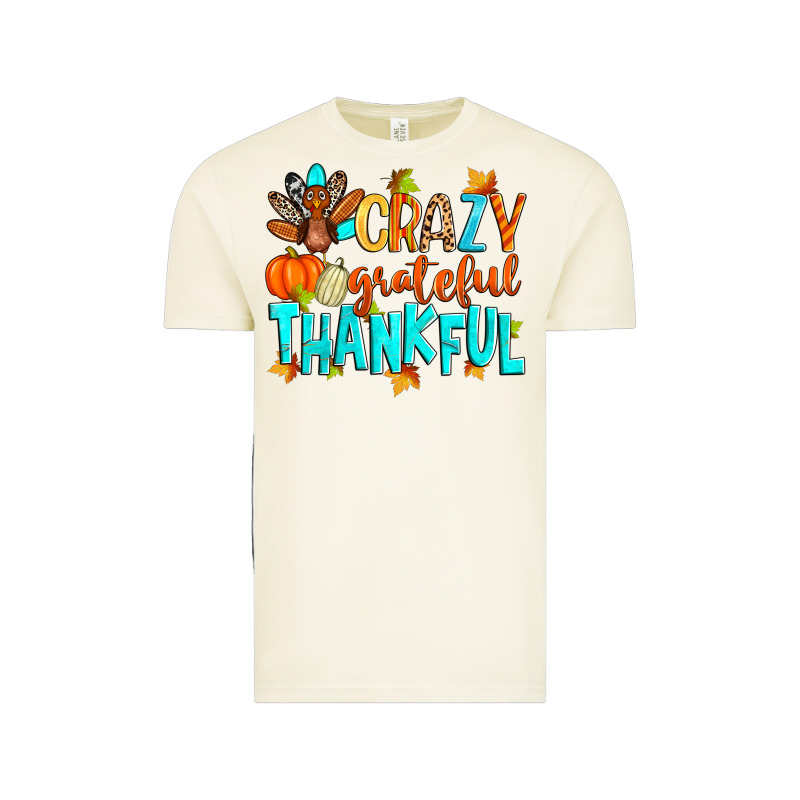 Crazy Grateful Thankful Vintage Tee by Zillion Design Studio | Teevron