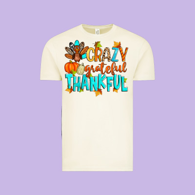 Crazy Grateful Thankful Vintage Tee Designed By Zillion Design Studio