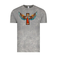 Cloud Rock our lady of guadalupe cross with wings Vintage Tee - BarkalooDesign