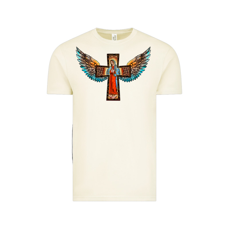 Our Lady Of Guadalupe Cross With Wings Vintage Tee by BarkalooDesign | Teevron