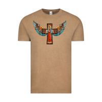 Vintage Coffee our lady of guadalupe cross with wings Vintage Tee - BarkalooDesign