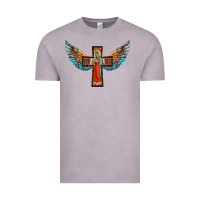 Vintage Zinc our lady of guadalupe cross with wings Vintage Tee - BarkalooDesign