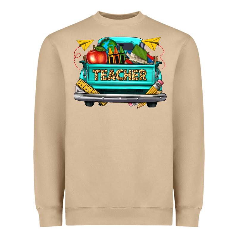 Teacher Truck Heavyweight Sweatshirt by texasbilliewilder | Teevron