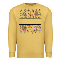Antique Gold wildflower your text here Premium Sweatshirt - MaliasSmallBusiness