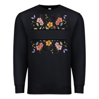 Black wildflower your text here Premium Sweatshirt - MaliasSmallBusiness
