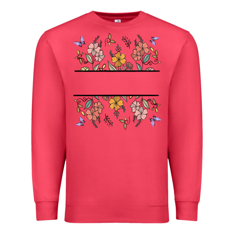 Wildflower Your Text Here Premium Sweatshirt by MaliasSmallBusiness | Teevron