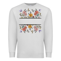 Dove Grey wildflower your text here Premium Sweatshirt - MaliasSmallBusiness