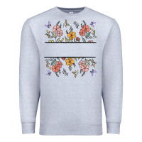 Heather Grey wildflower your text here Premium Sweatshirt - MaliasSmallBusiness