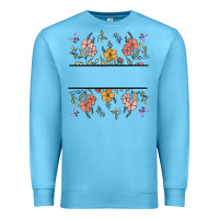 Ocean Blue wildflower your text here Premium Sweatshirt - MaliasSmallBusiness