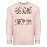 Pale Pink wildflower your text here Premium Sweatshirt - MaliasSmallBusiness