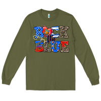 Army Green back the blue Long Sleeve Tee - AdoDesignShop