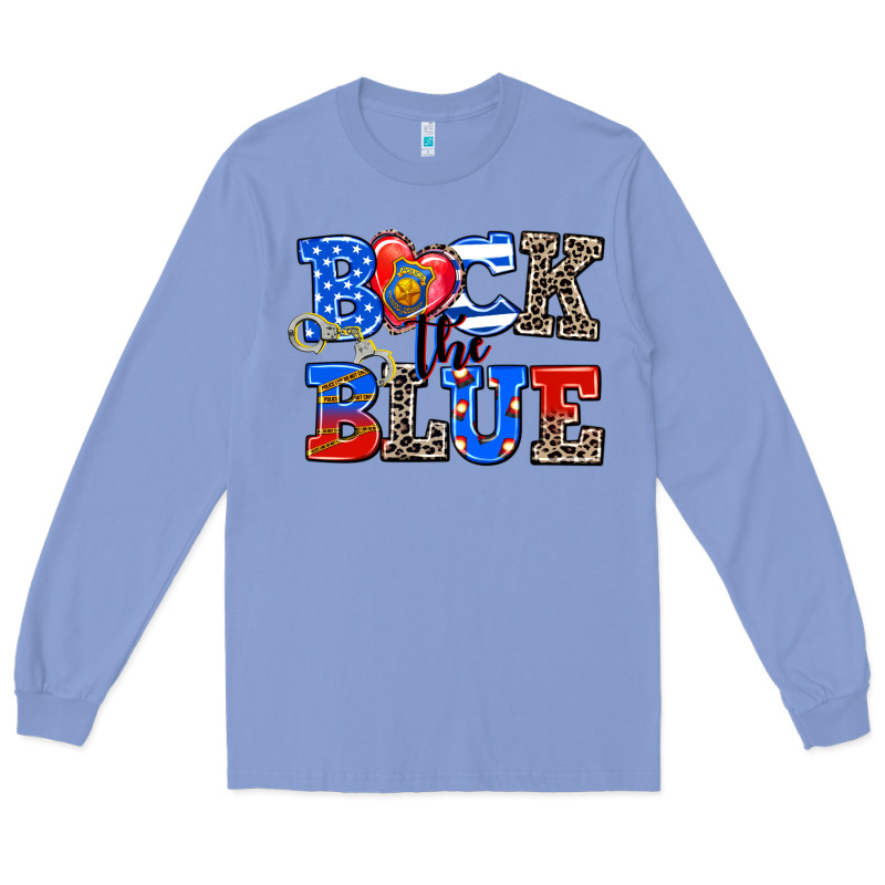 Back The Blue Long Sleeve Tee by AdoDesignShop | Teevron