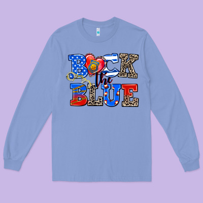 Back The Blue Long Sleeve Tee Designed By Adodesignshop