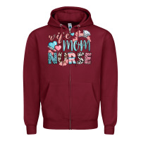 Burgundy wife mom nurse Zipper Hoodie - BundleAndBundleShop