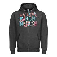 Charcoal Heather wife mom nurse Zipper Hoodie - BundleAndBundleShop