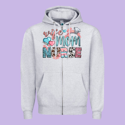 Wife Mom Nurse Zipper Hoodie Designed By Bundleandbundleshop