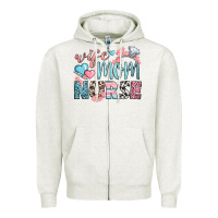 Oatmeal Heather wife mom nurse Zipper Hoodie - BundleAndBundleShop