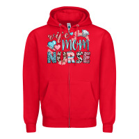 Red wife mom nurse Zipper Hoodie - BundleAndBundleShop