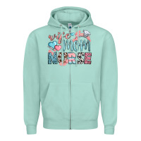 Seafoam wife mom nurse Zipper Hoodie - BundleAndBundleShop