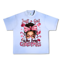 Grape Ice just a girl who loves pink christmas messy bun Urban Heavy Tee - texasbilliewilder