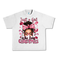 Lunar Rock just a girl who loves pink christmas messy bun Urban Heavy Tee - texasbilliewilder