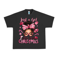 Pigment Black just a girl who loves pink christmas messy bun Urban Heavy Tee - texasbilliewilder