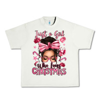 Pistachio just a girl who loves pink christmas messy bun Urban Heavy Tee - texasbilliewilder