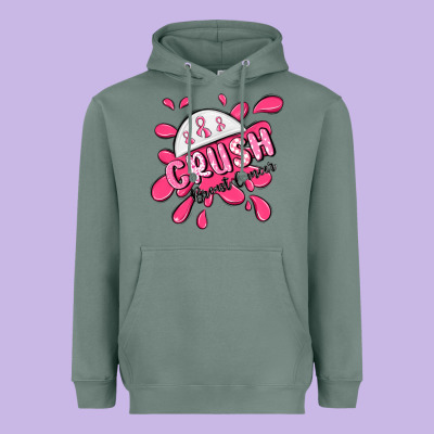 Crush Breast Cancer Heavyweight Hoodie Designed By Maliassmallbusiness