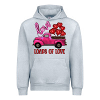 Heather Grey valentine's day loads of love turck with balloons Urban Hoodie - RanaPortraitStore