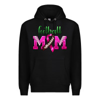 Black Football Mom Breast Cancer Premium Hoodie - BundleAndBundleShop