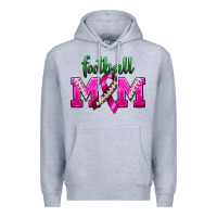 Heather Grey Football Mom Breast Cancer Premium Hoodie - BundleAndBundleShop