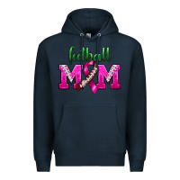 Navy Football Mom Breast Cancer Premium Hoodie - BundleAndBundleShop