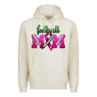 Oatmeal Heather Football Mom Breast Cancer Premium Hoodie - BundleAndBundleShop