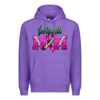 Purple Football Mom Breast Cancer Premium Hoodie - BundleAndBundleShop