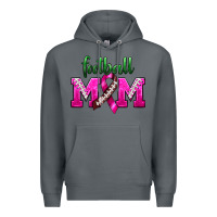 Rock Football Mom Breast Cancer Premium Hoodie - BundleAndBundleShop