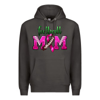 Smoke Football Mom Breast Cancer Premium Hoodie - BundleAndBundleShop