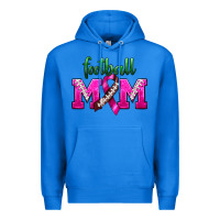 True Royal Football Mom Breast Cancer Premium Hoodie - BundleAndBundleShop
