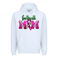 White Football Mom Breast Cancer Premium Hoodie - BundleAndBundleShop