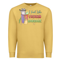 Antique Gold i feel like garbage raccoon Premium Sweatshirt - MaliasSmallBusiness