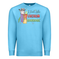 Ocean Blue i feel like garbage raccoon Premium Sweatshirt - MaliasSmallBusiness