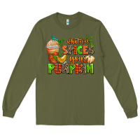 Army Green whatever spices your pumpkin Long Sleeve Tee - AdoDesignShop