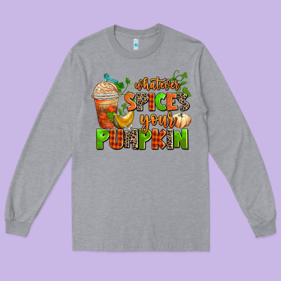 Whatever Spices Your Pumpkin Long Sleeve Tee Designed By Adodesignshop