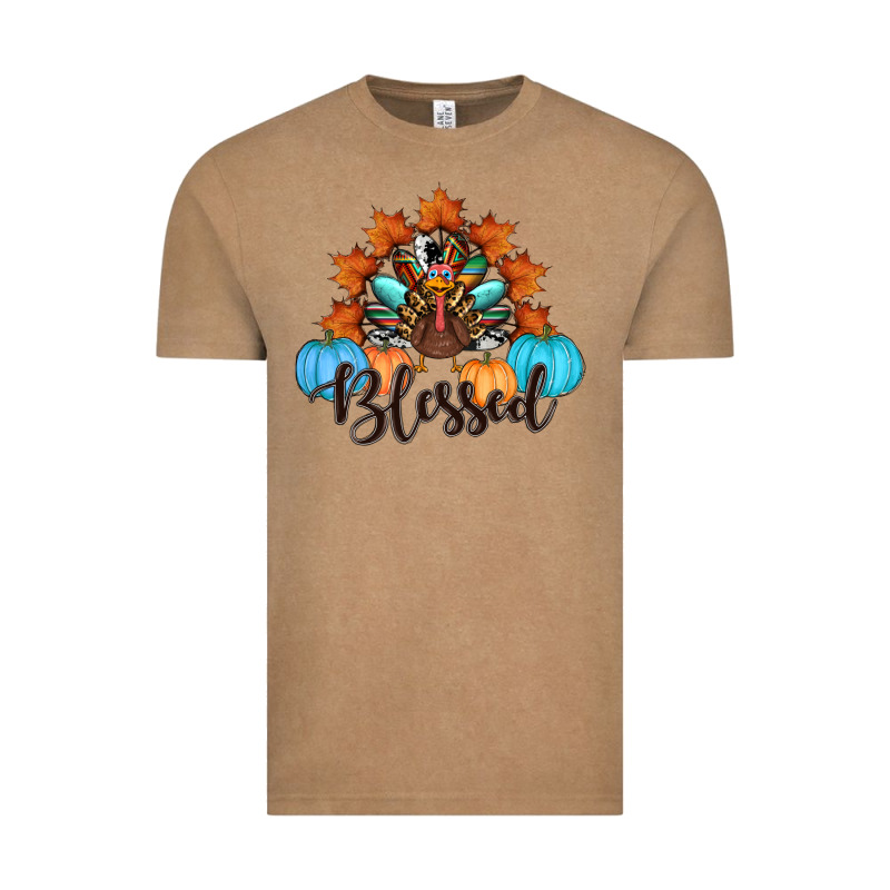 Thanksgiving Turkey Pumpkin Blessed Vintage Tee by RanaPortraitStore | Teevron