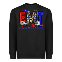 Black emt emergency medical technician Heavyweight Sweatshirt - Zillion Design Studio