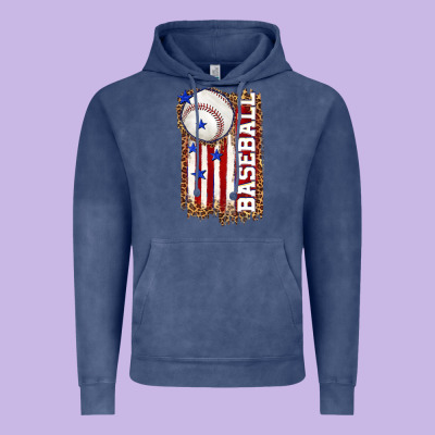 Vintage Hoodie baseball american flag