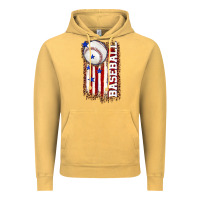 Vintage Mustard baseball american flag Vintage Hoodie - texasbilliewilder
