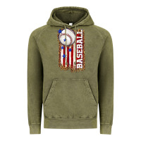 Vintage Olive baseball american flag Vintage Hoodie - texasbilliewilder