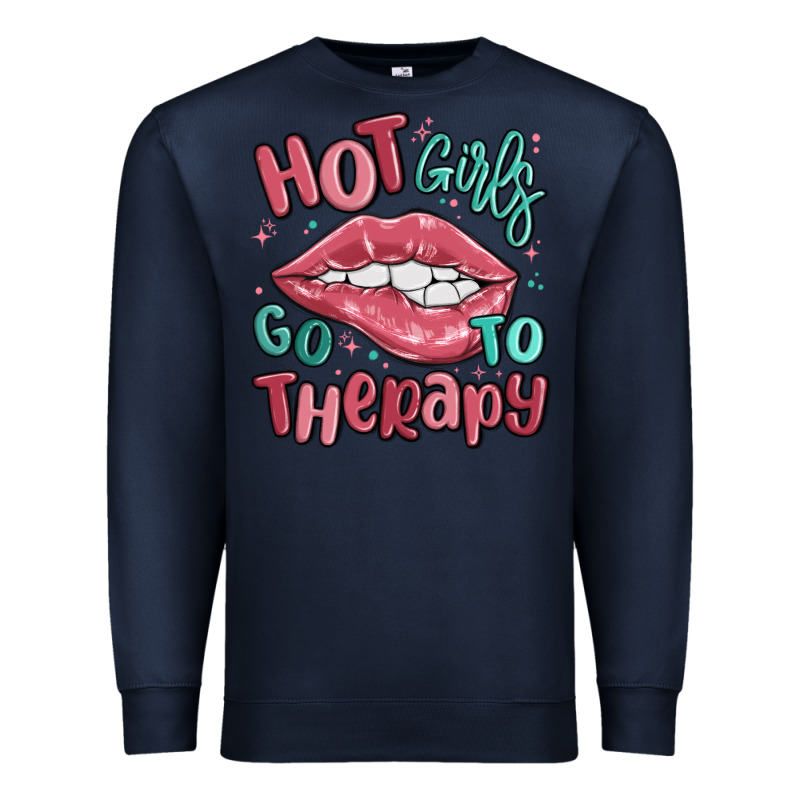 Hot Girls Go To Therapy Premium Sweatshirt by MaliasSmallBusiness | Teevron